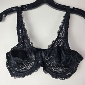 Sophie B Black Lace Bra Size 34C RN 72409 Sexy Semi‎ Sheer Romantic Underwire